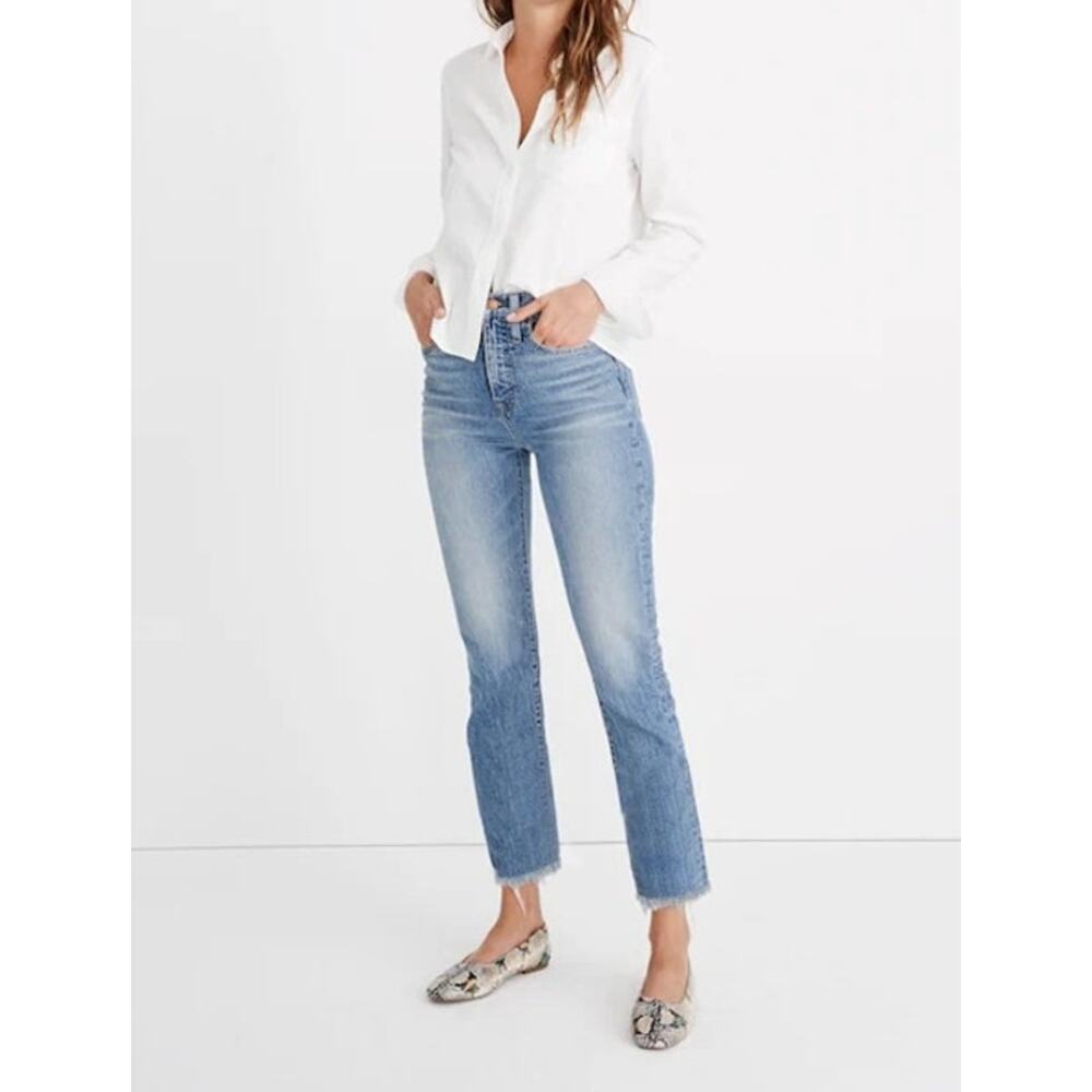 Madewell The Perfect Vintage High Rise Mom Straight Jeans Blue 24